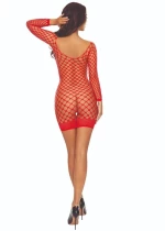 PASSION - BS108 BODYSTOCKING GRID RED