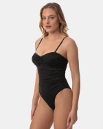 Γυναικείο μαγιό ολόσωμο - Strapless - Rock Club - Μαύρο - Regular Fit - Lycra