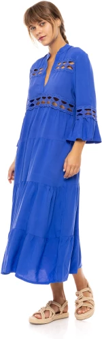 Γυναικείο Beachdress Pink Label -  Ultra Violet - Midi Φόρεμα - Regular Fit - Viscose