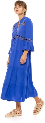 Γυναικείο Beachdress Pink Label -  Ultra Violet - Midi Φόρεμα - Regular Fit - Viscose