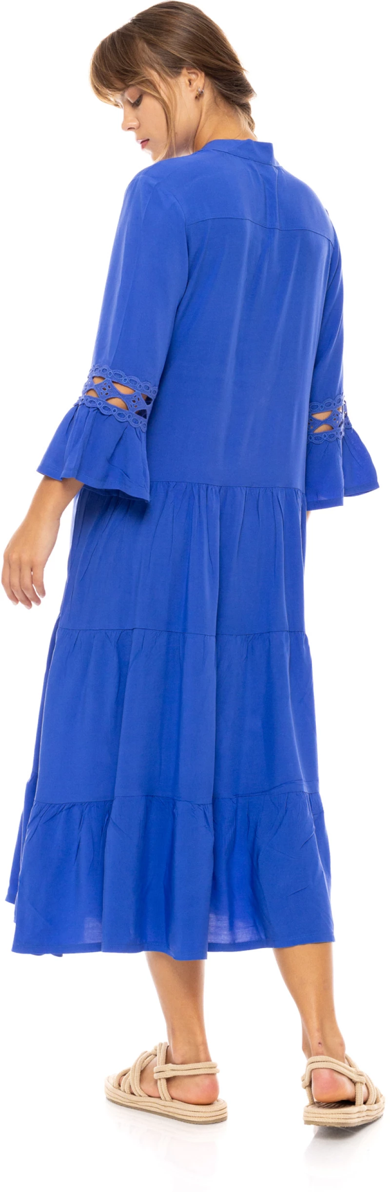 Γυναικείο Beachdress Pink Label -  Ultra Violet - Midi Φόρεμα - Regular Fit - Viscose