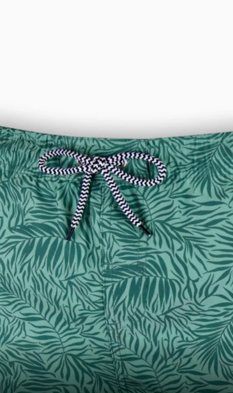 Ανδρικό μαγιό - Sun Project - Σορτς Πράσινο Σχέδιο Floral - Logo