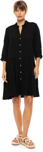 Γυναικείο Beachdress Pink Label -  Φόρεμα Σεμιζιέ - ΜΑΥΡΟ - Regular Fit - Viscose