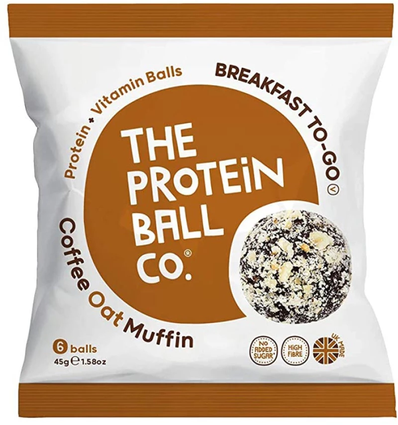 Σνακ Πρωτεΐνης Καφές The Protein Ball Co Coffee Oat Muffin Protein Balls 45g