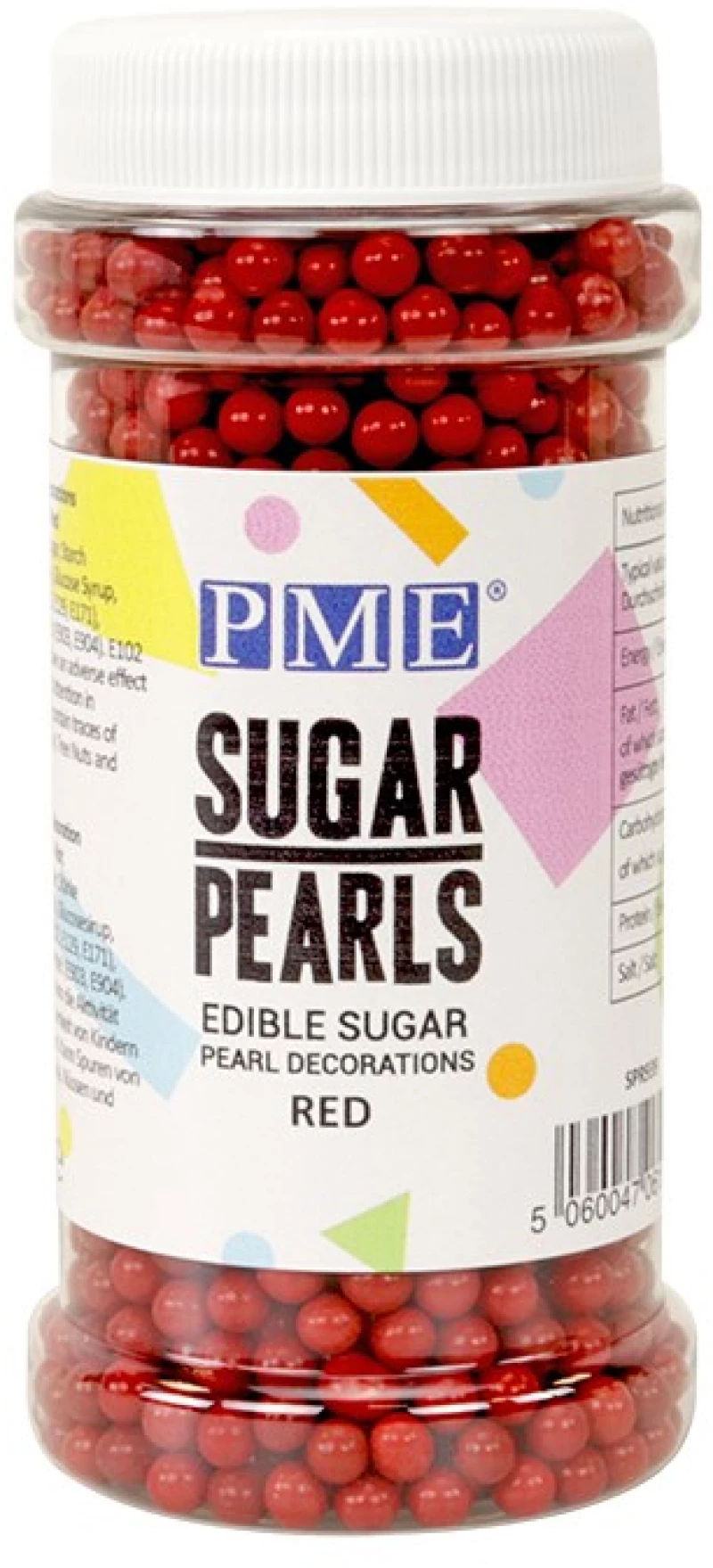 Πέρλες Ζαχαροπλαστικής Κοκκινο PME Sugar Pearls Decorations Red 100g