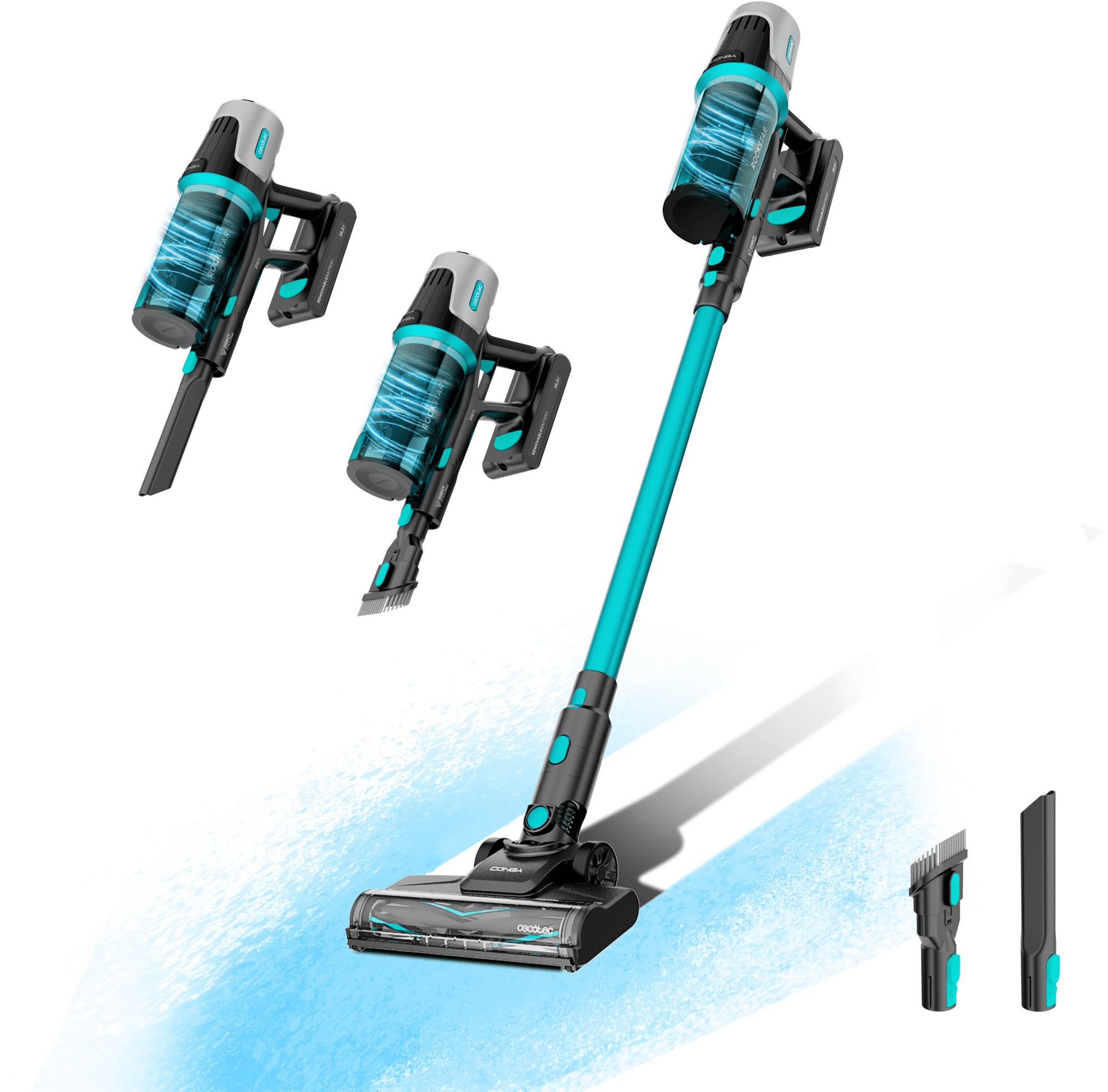 CECOTEC  Ασύρματη Σκούπα Conga Rockstar 1500 Horizon Genesis XL με 215W Ισχύ, 45' Αυτονομία, Μικτή Βούρτσα, Parallel Cyclone System και Δοχείο 600ml  CEC-102265