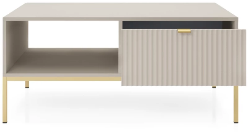 Τραπεζάκι Σαλονιού Nova Λευκό Kazmir + Χρυσό 104x46x68cm
