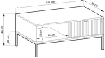 Τραπεζάκι Σαλονιού Nova Λευκό Kazmir + Χρυσό 104x46x68cm