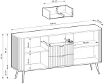 Μπουφές Zova Λευκό + Χρυσό 168x87x39cm