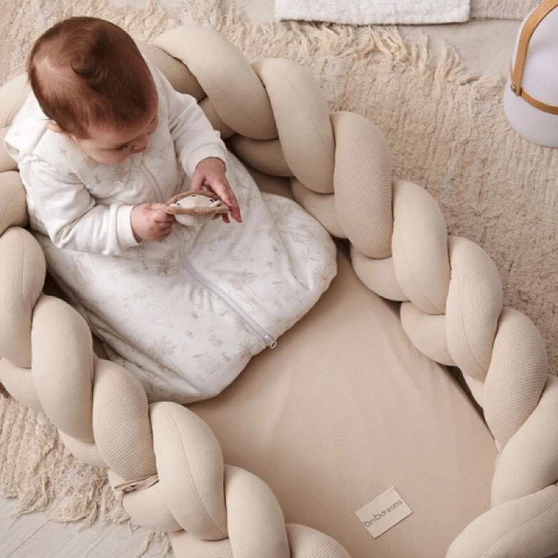 Bimbidreams Βρεφική Φωλιά Ύπνου Πλεξούδα Με Memory Foam "Sand" 85x62 εκ. 733TEX00