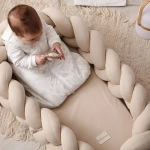Bimbidreams Βρεφική Φωλιά Ύπνου Πλεξούδα Με Memory Foam "Sand" 85x62 εκ. 733TEX00