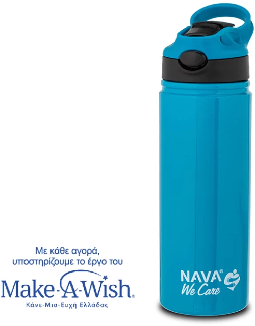 NAVA Θερμός μπουκάλι ανοξείδωτο "We Care" πετρόλ 500ml 10-016-051