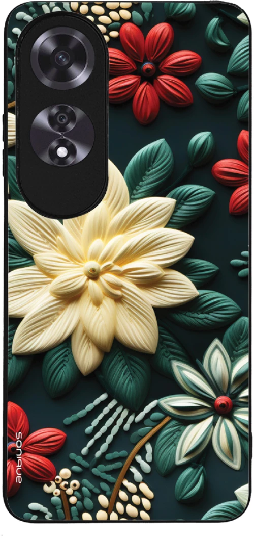 Θήκη Sonique 3D Flower Series για Oppo A60 Πράσινο