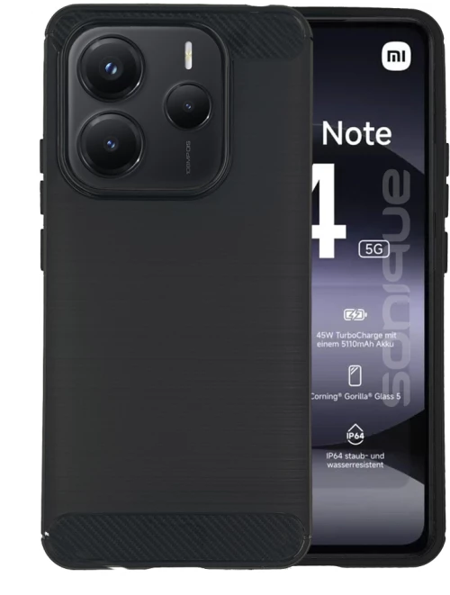 Θήκη Σιλικόνης Sonique Carbon Brushed Xiaomi Redmi Note 14 5G Μαύρο