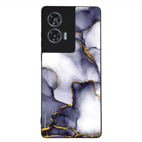 Θήκη Sonique Marble Series για Motorola Edge 50 Fusion 5G Μωβ Γκρι