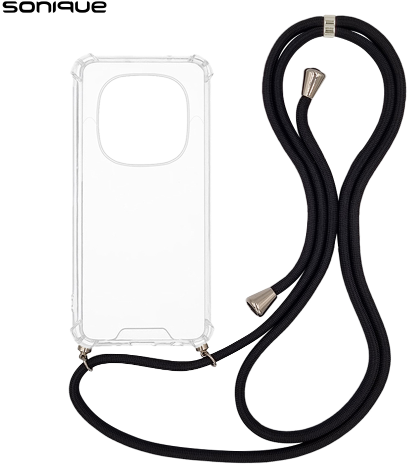 Θήκη Σιλικόνης με Κορδόνι Sonique Armor Clear Xiaomi Redmi Note 14 Pro 4G Μαύρο