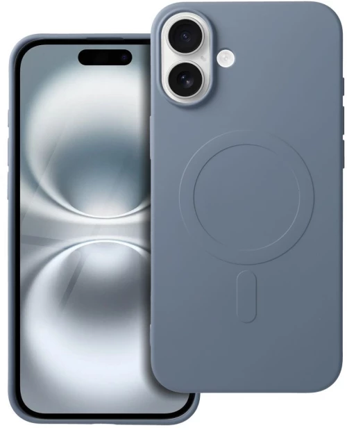 SILICONE MAG COVER (big hole) case compatible with MagSafe for IPHONE 16 Plus light blue