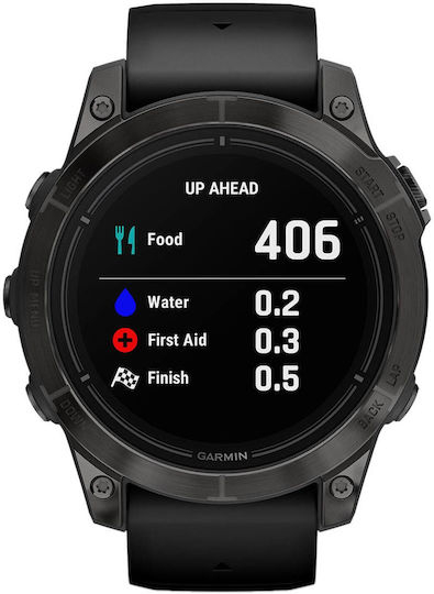 Garmin Epix Pro (Gen 2) Sapphire Edition Titanium 47mm Αδιάβροχο Smartwatch με Παλμογράφο (Carbon Grey DLC Titanium with Black Band) (010-02803-11)