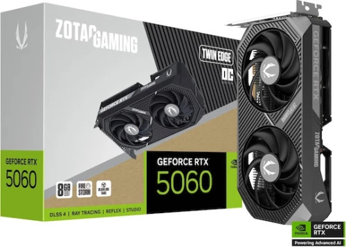 Zotac GeForce RTX 5060 8GB GDDR7 Twin Edge OC Κάρτα Γραφικών ZT-B50600H-10M (ZT-B50600H-10M)