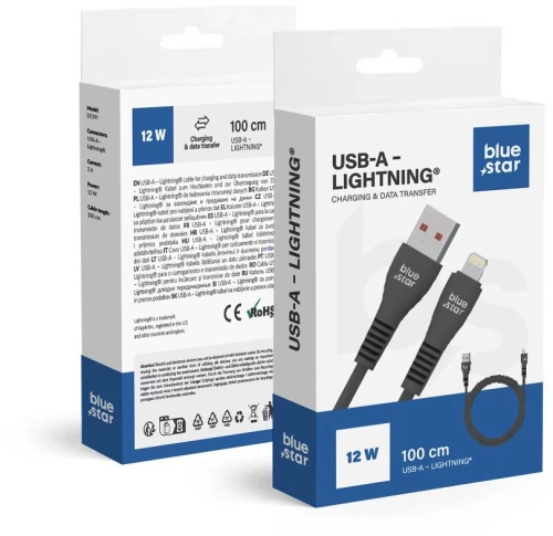BLUE STAR cable USB A to Lightning 2A 12W DC99I 1 m black