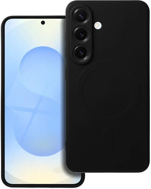 SILICONE MAG COVER case compatible with MagSafe for SAMSUNG S25 black