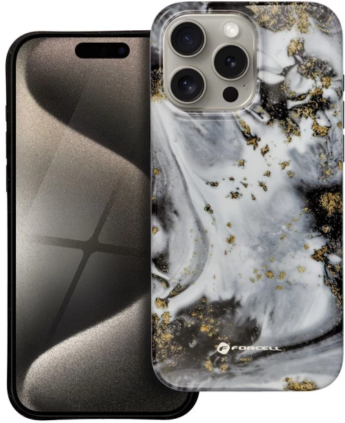 FORCELL F-PROTECT Mirage, Military Drop-Tested case compatible with MagSafe for IPHONE 15 PRO MAX silver fog