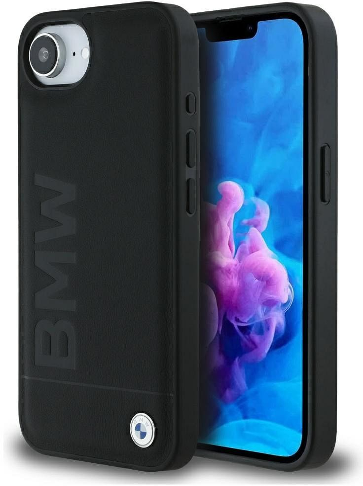 BMW case for IPHONE 16e (SE 4 2025) BMHCPSE4SLLBK (Leather Hot Stamp) black