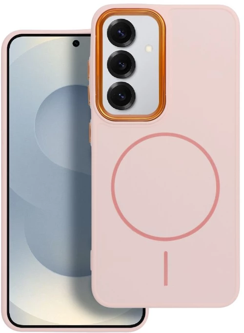 FRAME MAG COVER Case compatible with MagSafe for SAMSUNG A55 powder pink