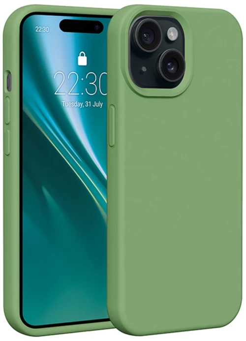 Etteri Silicone case for iPhone 15 6,1" light green