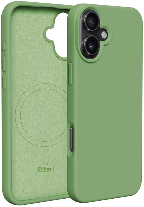 Etteri Silicone Mag case for iPhone 16 6,1" light green