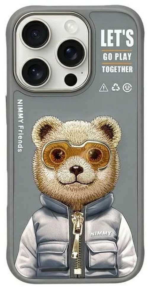 NIMMY case COOL&CUTE 2.0 Bear for IPHONE 16 Pro gray