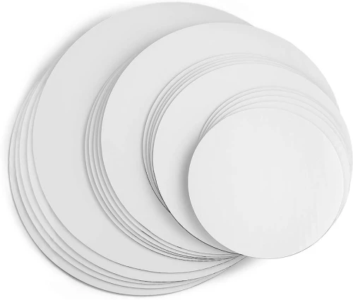 Δίσκος τούρτας στρογγυλός Λευκός Πάχος 3mm. Διαμ.22εκ.