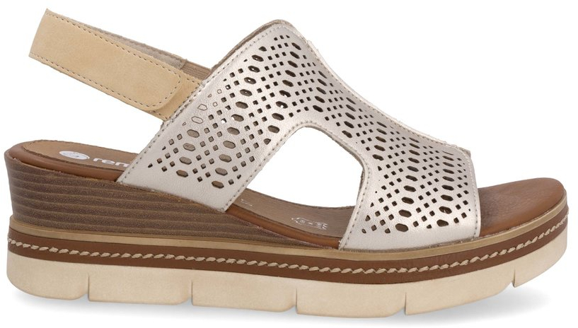 Remonte D2L56-90 Ανατομική Δερμάτινη Πλατφόρμα Μπεζ Λευκό 4,5cm