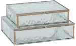 Μπιζουτιέρες γυάλινες σετ2  21,5 x 16,5 x 5,6 cm