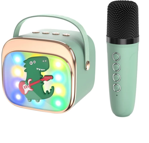 LAMTECH BT5.4 RGB KID KARAOKE SPEAKER GREEN WITH MIC KRODDY
