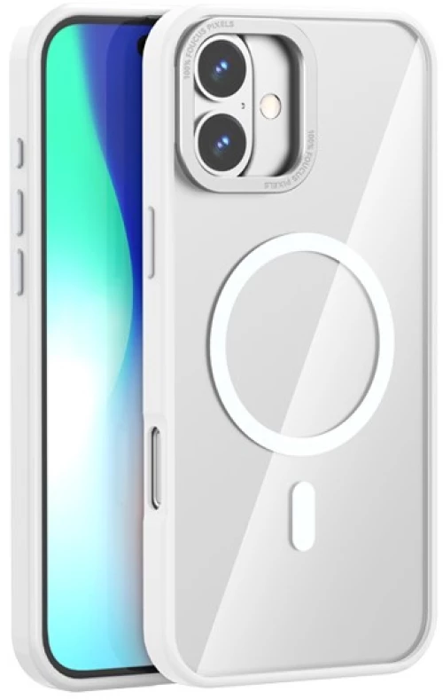 XO K30 iP 16 Pro 6,3" TPU + Ακρυλική Θήκη με Ενσωματωμένο Μαγνήτη Λευκό