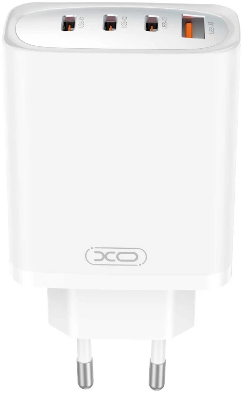 XO Φορτιστής Σπιτιού 65W με 4 Θύρες 3x USB-C / USB-A - Λευκό