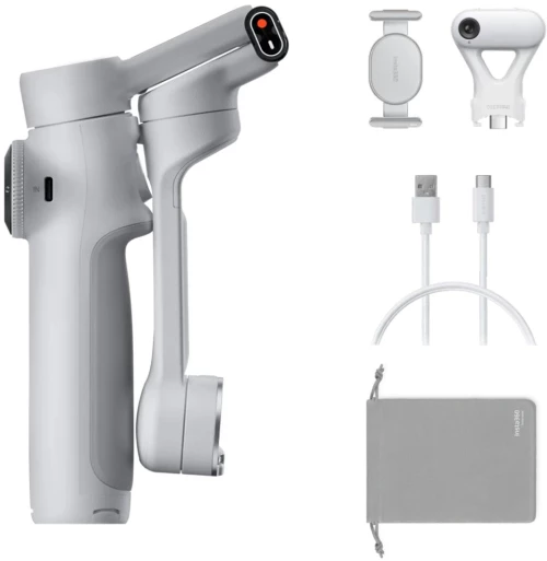 Insta360 Flow 2 AI Tracker Bundle Gray - A.I. Powered Gimbal Stabilzer for Smartphone
