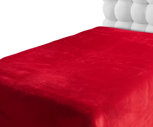 Βελουτέ κουβέρτες (220cm x 240cm) κόκκινο - -