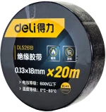 DELI μονωτική ταινία υψηλής αντοχής DL5261B, 18mm x 20m, μαύρη