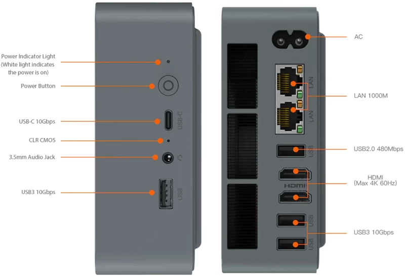 BEELINK mini PC EQR6, AMD Ryzen 5 6600U, 24GB, 500GB M.2, Windows 11 Pro