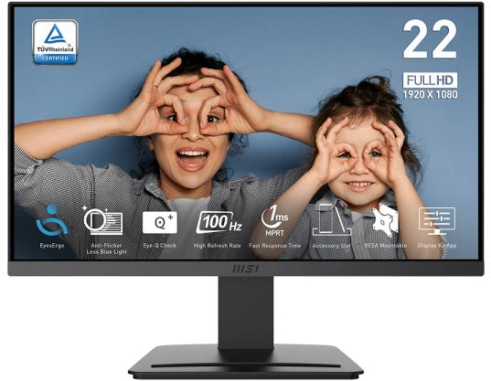 Monitor|MSI|PRO MP223 E2|21.45"|Business|Matte|Panel VA|1920x1080|16:9|100 Hz|1 ms|Colour Black|PROMP223E2