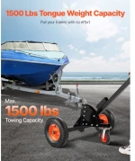 1500lbs 2-in-1 Trailer Dolly 22 and 26 in Adjustable Height 2in Ball with Caster