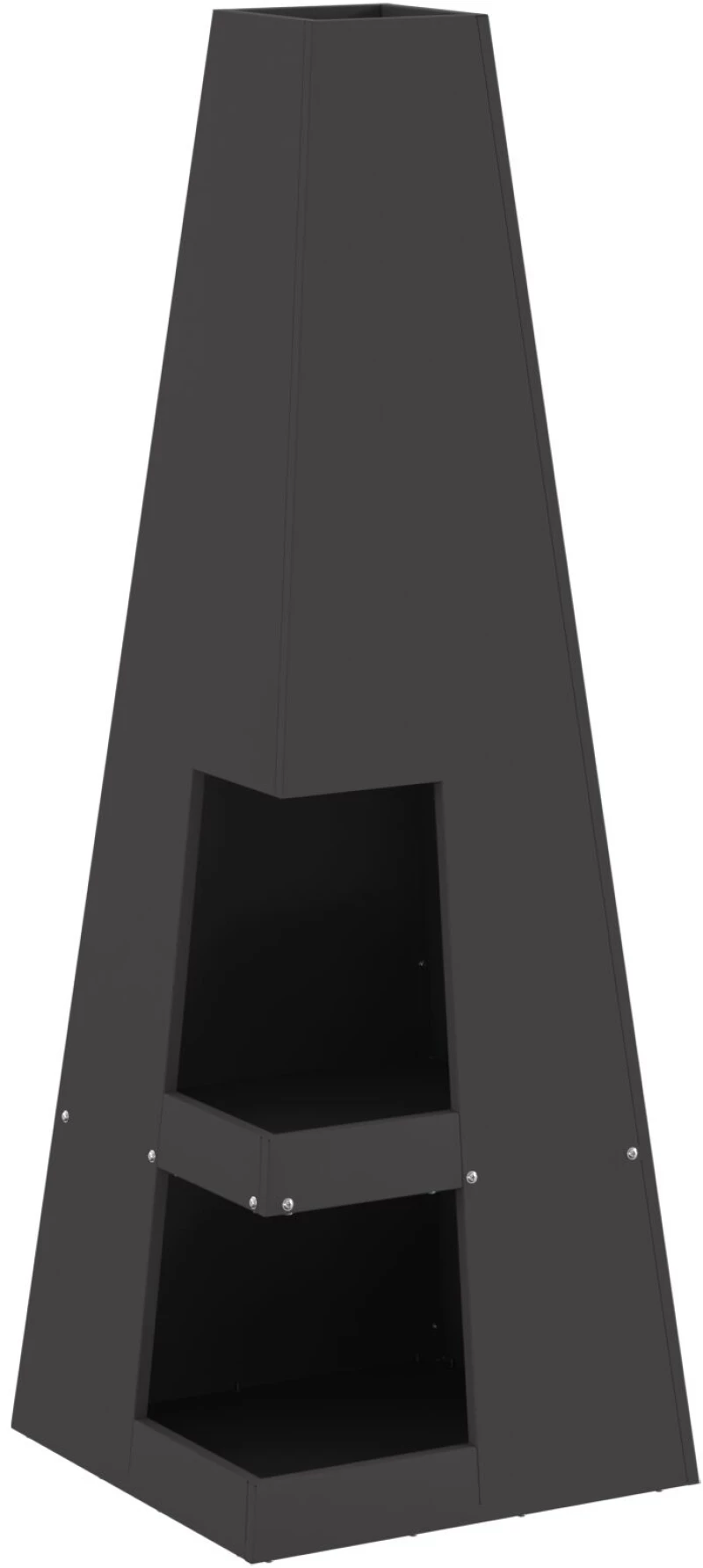 vidaXL Σόμπα Ξύλου με Αποθήκη Ξύλων, Μαύρη, 35 x 35 x 100 εκ., Ατσάλι