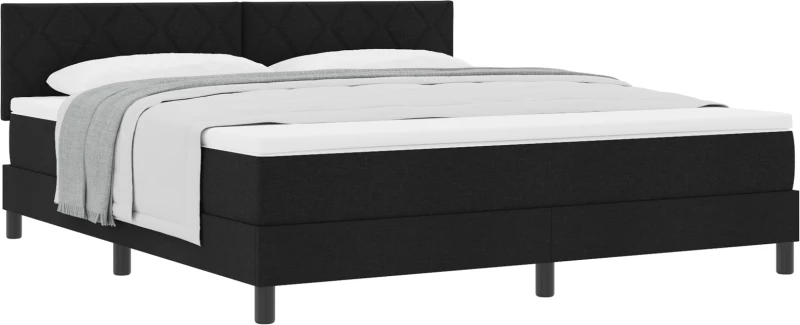 vidaXL Kρεβάτι Box Spring με Στρώμα Μαύρο 180x200 εκ. Υφασμάτινο