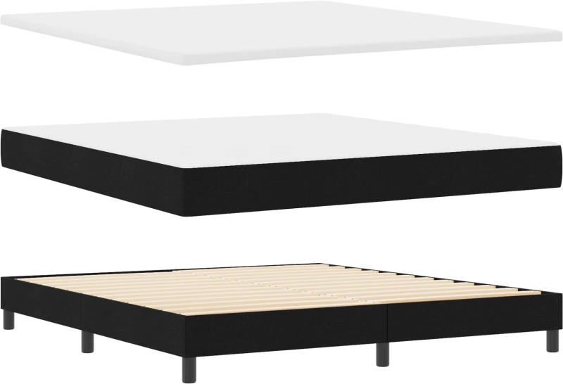 vidaXL Kρεβάτι Box Spring με Στρώμα Μαύρο 180x200 εκ. Υφασμάτινο