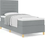 vidaXL Κρεβάτι με Στρώμα Απαλό Γκρι 80x200 εκ. Ύφασμα