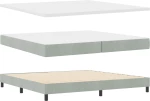 Κρεβάτι Box Spring με Στρώμα vidaXL Ανοιχτό Γκρι 200x200 εκ. Βελούδο