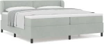 Κρεβάτι Box Spring με Στρώμα vidaXL Ανοιχτό Γκρι 200x200 εκ. Βελούδο