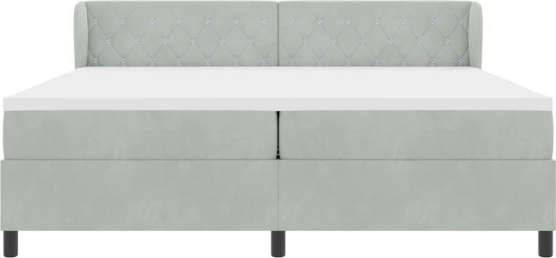 Κρεβάτι Box Spring με Στρώμα vidaXL Ανοιχτό Γκρι 200x200 εκ. Βελούδο